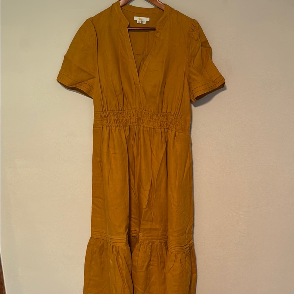 Boden Mustard Yellow Midi Dress